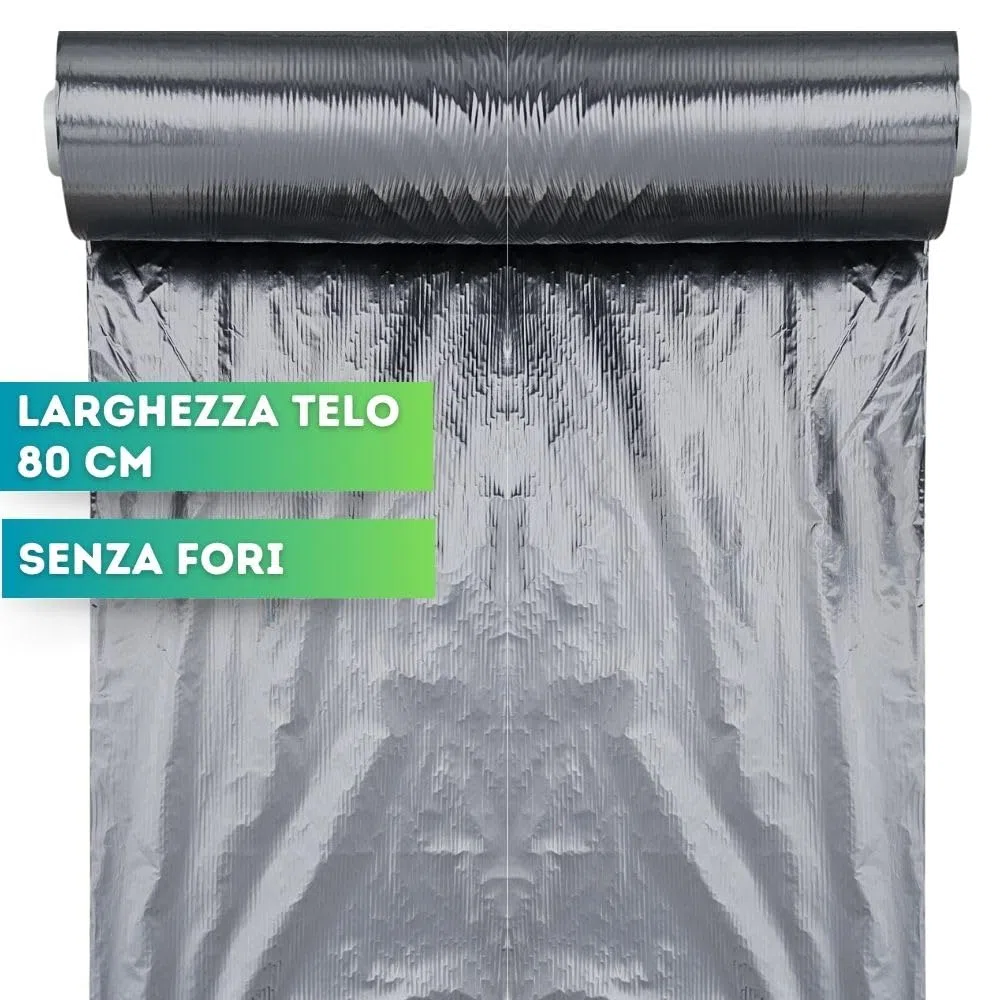 DI GIULIO SRL Telo Nero Pacciamante Pacciamatura 200 Metri x 1 Metro Larghezza Senza Fori Copertura Terreno Antierbacce | Bio Orto