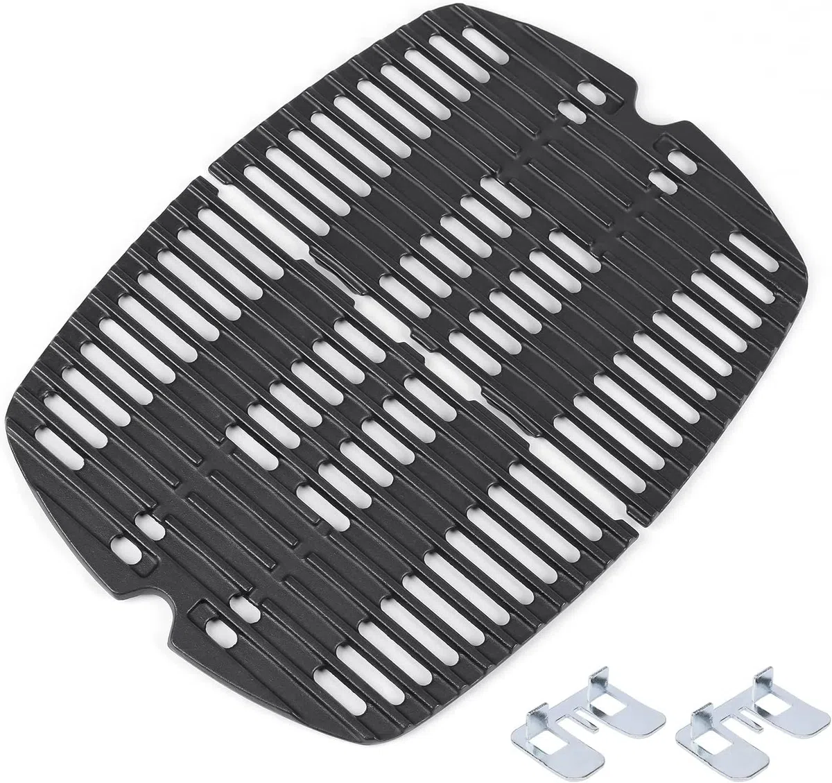 GFTIME 7644 Griglie di Cottura in Ghisa per Weber Q100, Serie Q1000, Q1200, Q1400, Parti Della Griglia Griglie per Griglia Sostituire i Modelli Weber 7644 (Set di 2, 43,1 cm x 32,3 cm in Totale)