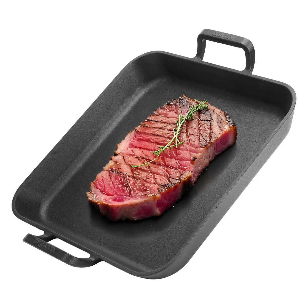 onlyfire Piastra Rettangolare in Ghisa con Manici, Padella BBQ per Grill a Gas, Grill a Carbonella e La Maggior Parte dei Forni, 31.5 * 31.5 * 3.8 cm