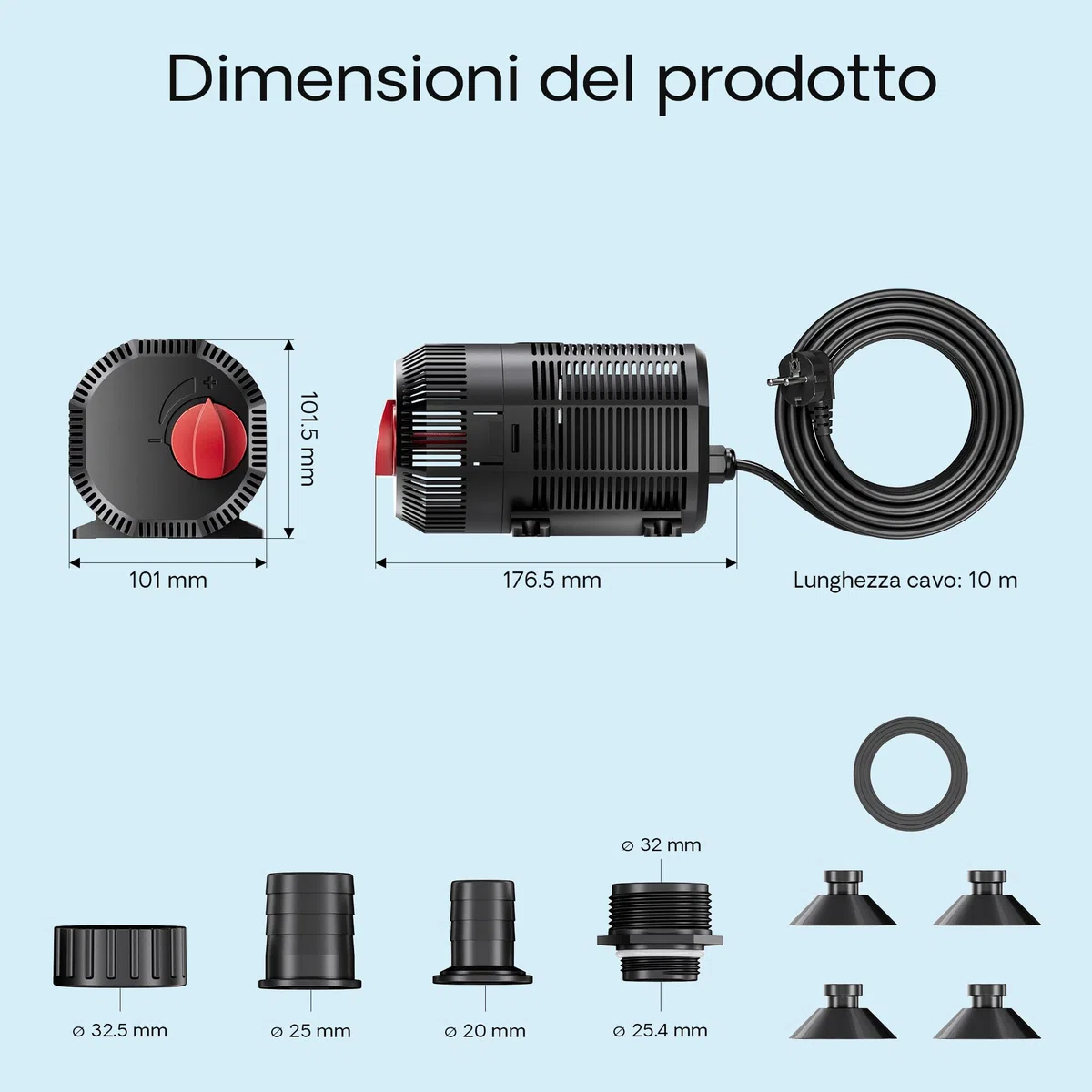 SunSun CQB-2000 SuperECO Pompa per laghetti 2400 l/h / 35 W, pompa filtro con asse in ceramica, per laghetti con carpe koi