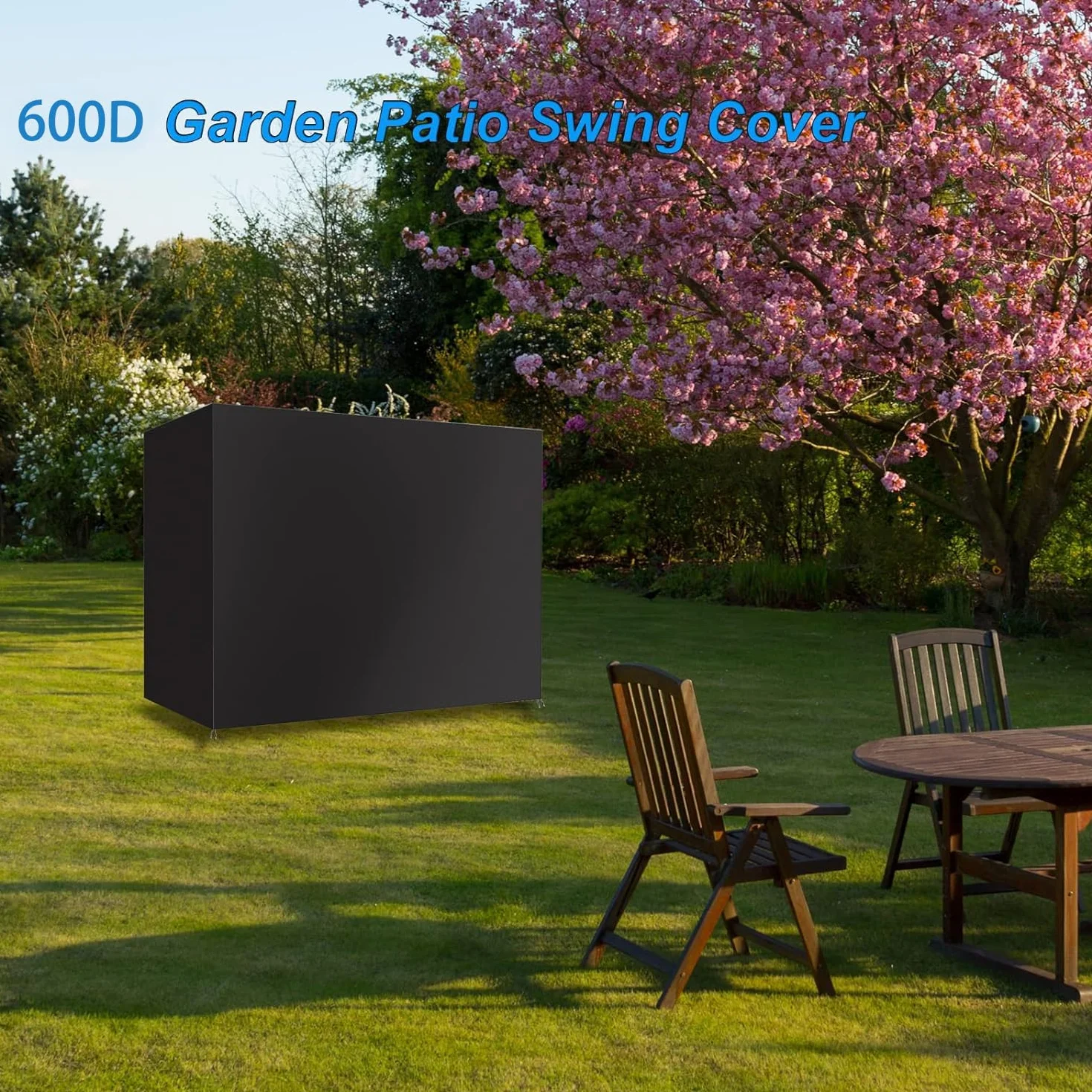 Copertura Per Dondolo Hollywood, 3 Posti Oxford 600D Copertura Per Dondolo Da Giardino, Resistente Agli Strappi, Resistente Agli Strappi, Per Panca Da Giardino (220x140x170CM Nero)