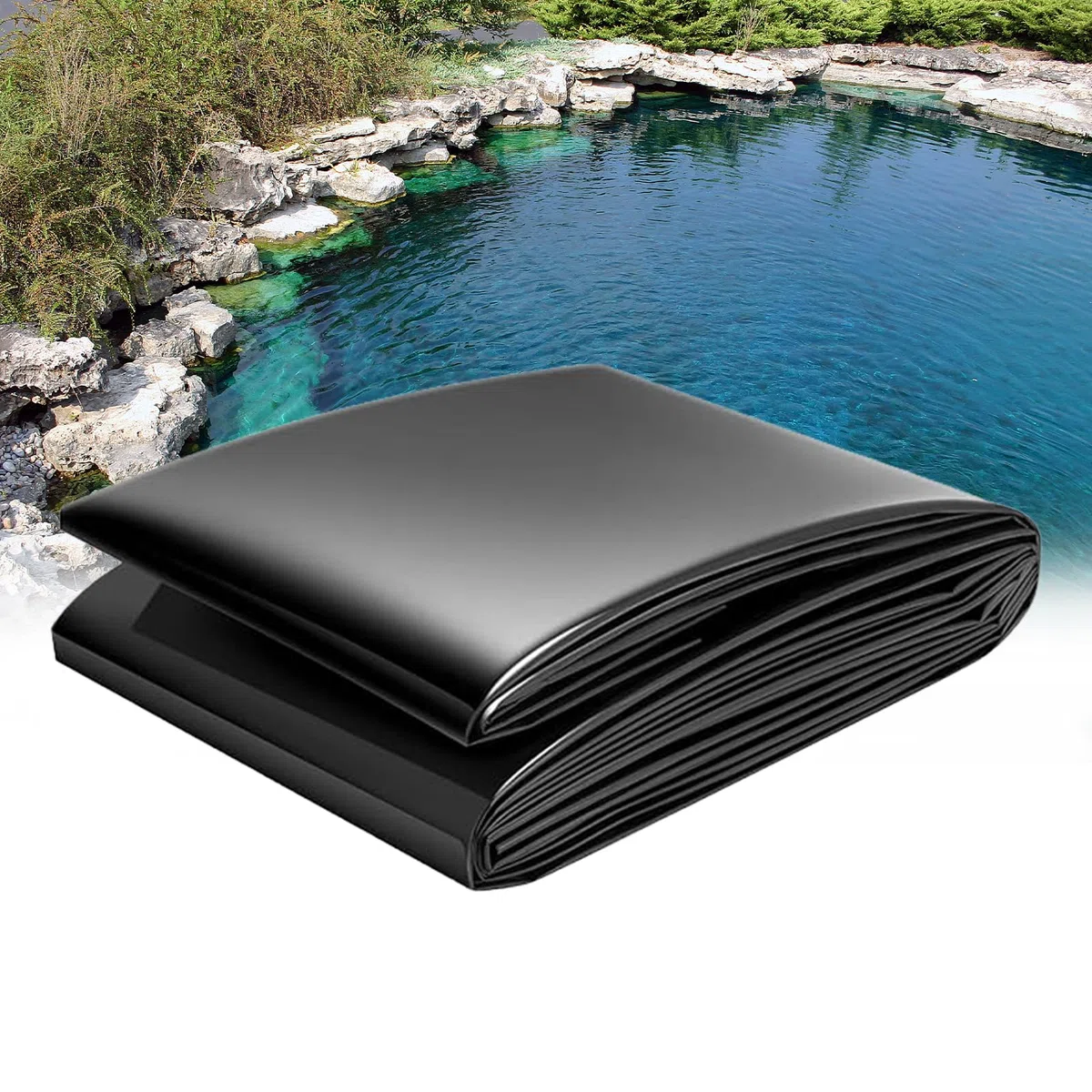 Telo per Laghetto in PVC 4m x 4m Rivestimento Impermeabile Flessibile per Piscine da Giardino, Laghetti, Fontane e Giardini Acquatici(Materiale: PVC)
