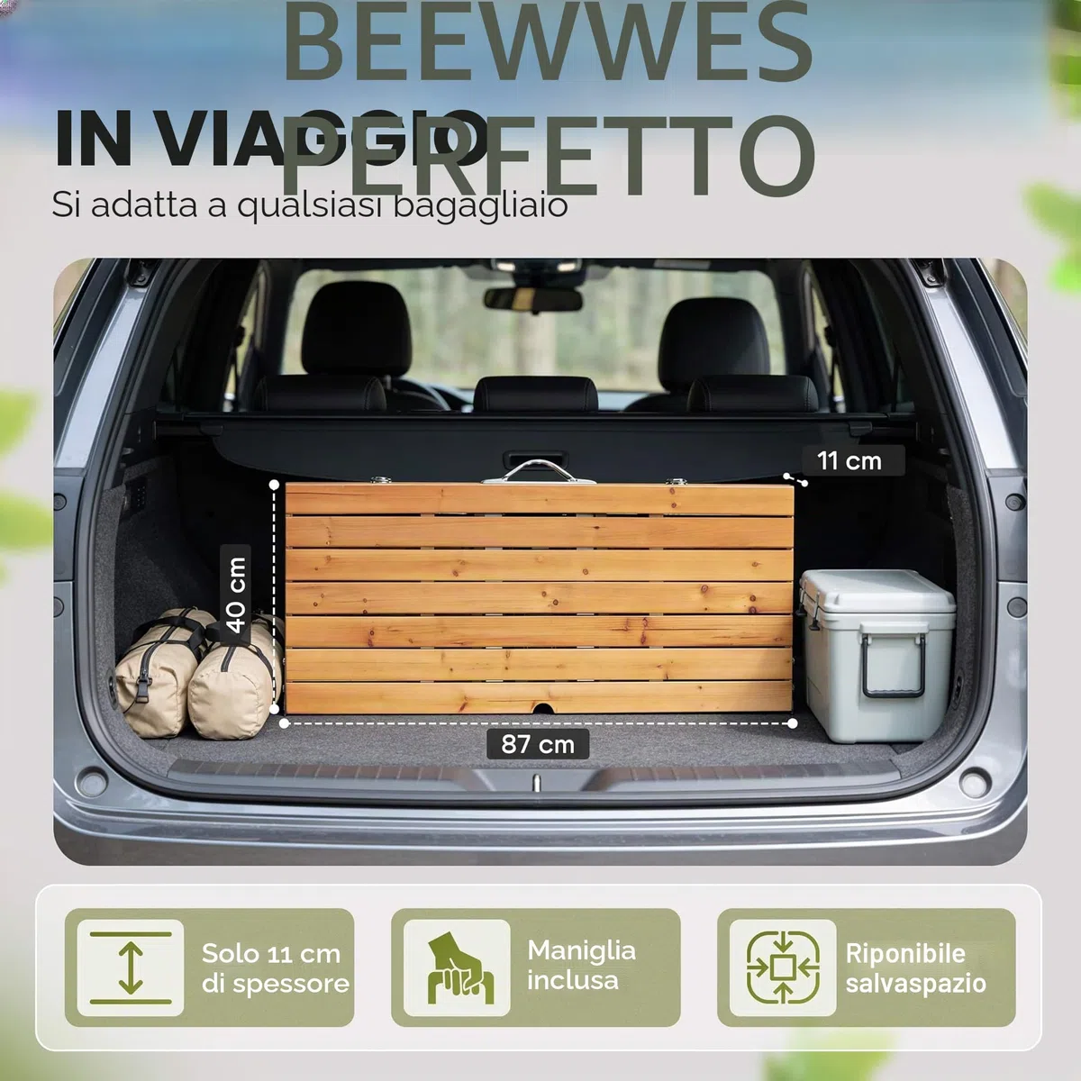 Deuba Casaria Tavolo Pieghevole con 2 Panche Set da Campeggio Picnic Portatile a Valigetta in Alluminio con Foro Ombrellone Maniglia per Trasporto 4 Posti Mare Spiaggia