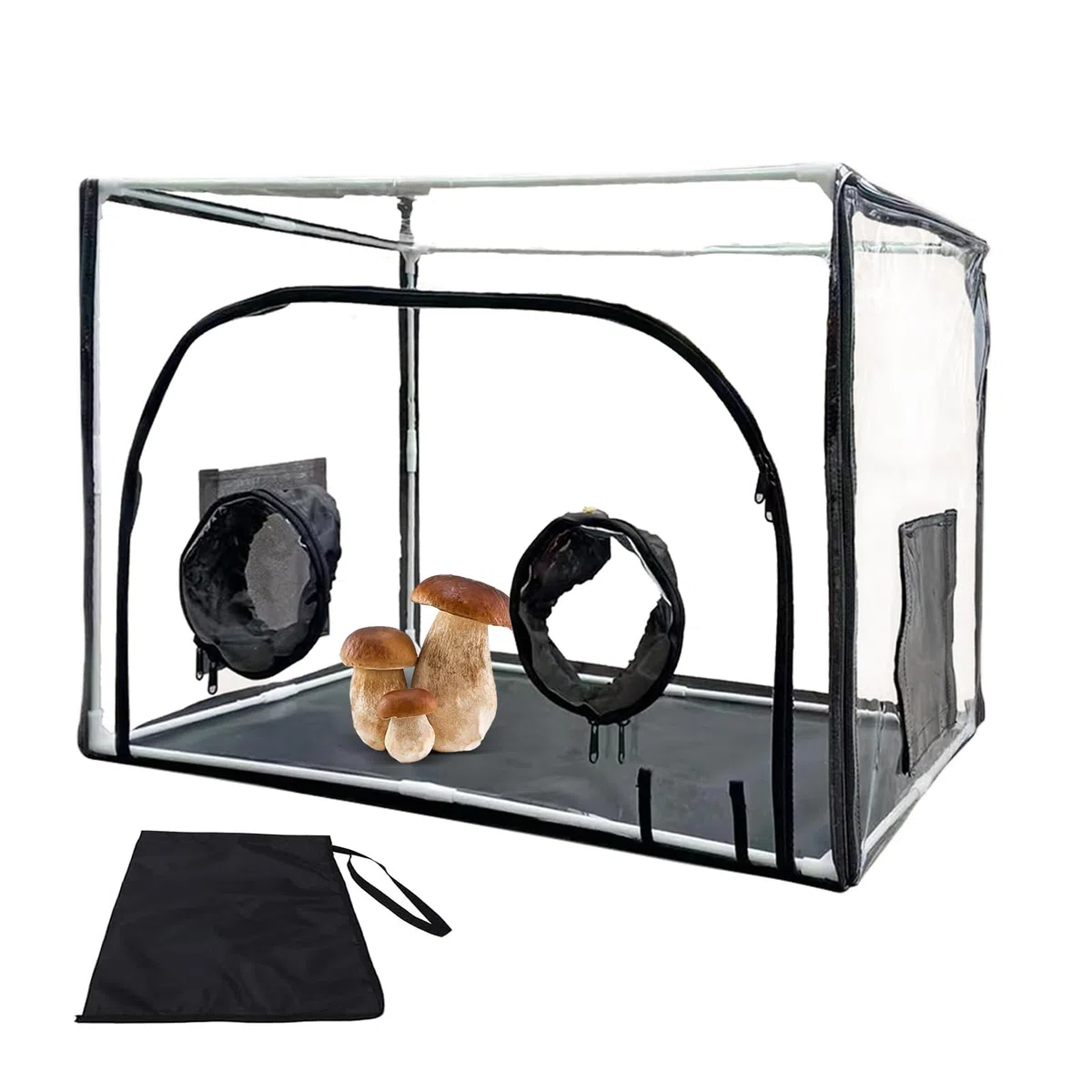 Tenda da allevamento di funghi, airbox per allattamento | tenda per la coltivazione della camera di frutta, scatola per la distillazione della micologia ben visibile con cappa aspirante, per esigenze