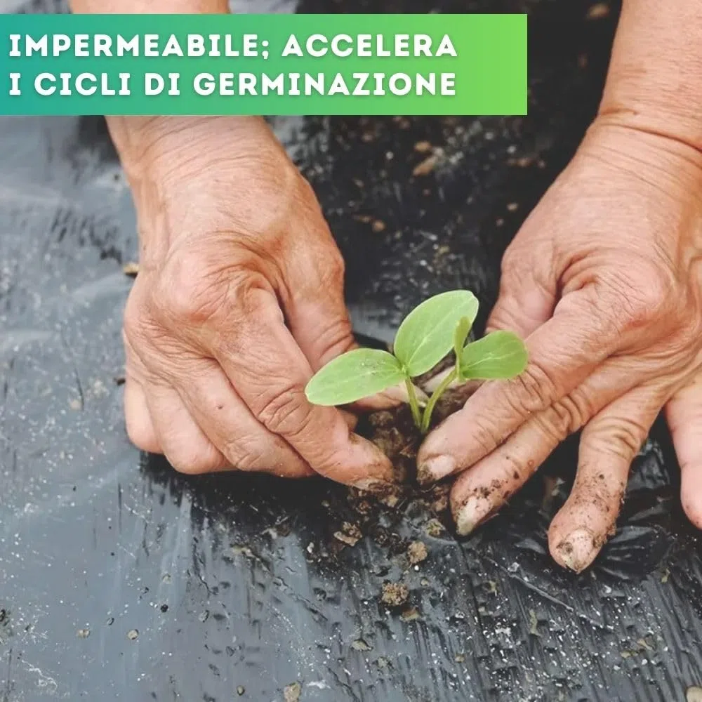 DI GIULIO SRL Telo Nero Pacciamante Pacciamatura 200 Metri x 1 Metro Larghezza Senza Fori Copertura Terreno Antierbacce | Bio Orto