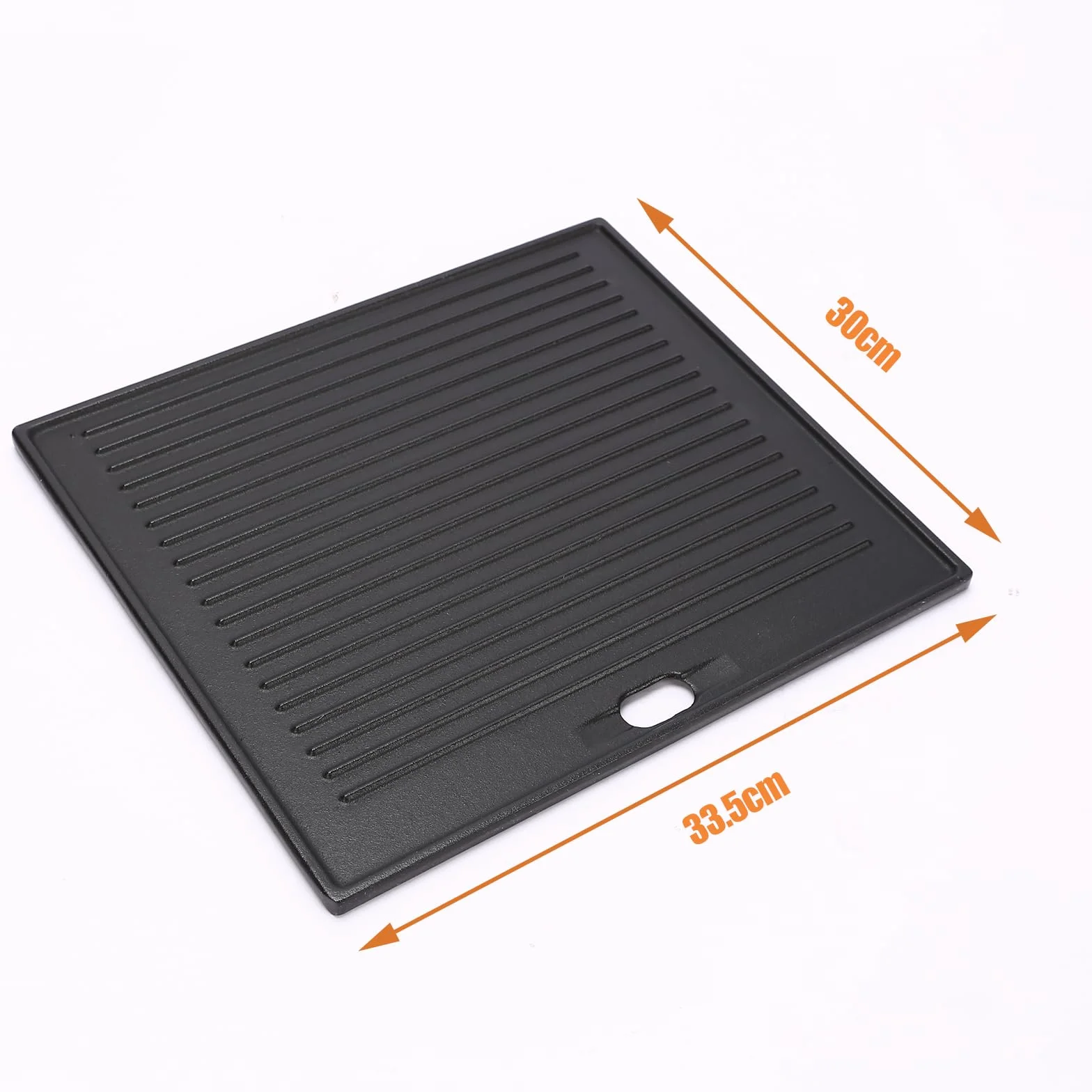 GFTIME Piastra girevole in ghisa, 33,5 x 30 cm, Plancha per Taino Basic 4+1 6+1, Enders San Francisco 3, scanalata su entrambi i lati, piastra in ghisa, accessori per barbecue, piastra in ghisa
