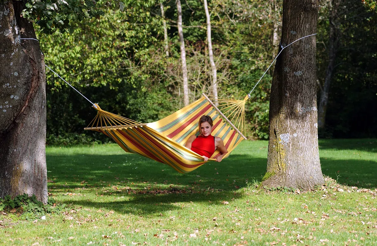 Amazonas Hammock EL-1072000 Aruba Amaca Vanilla, Giallo, Giallo, 310x80x5 cm
