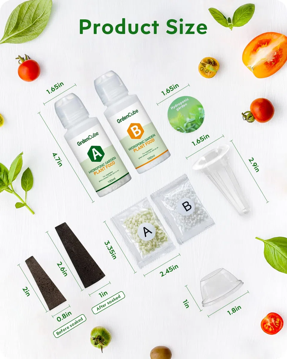 GARDENCUBE Kit di 166 cialde idroponiche: compatibile con Aerogarden Grow Anything Herb Kits – Include spugne da coltivazione, cestini da coltivazione, etichette per cupole, alimenti per piante A&B