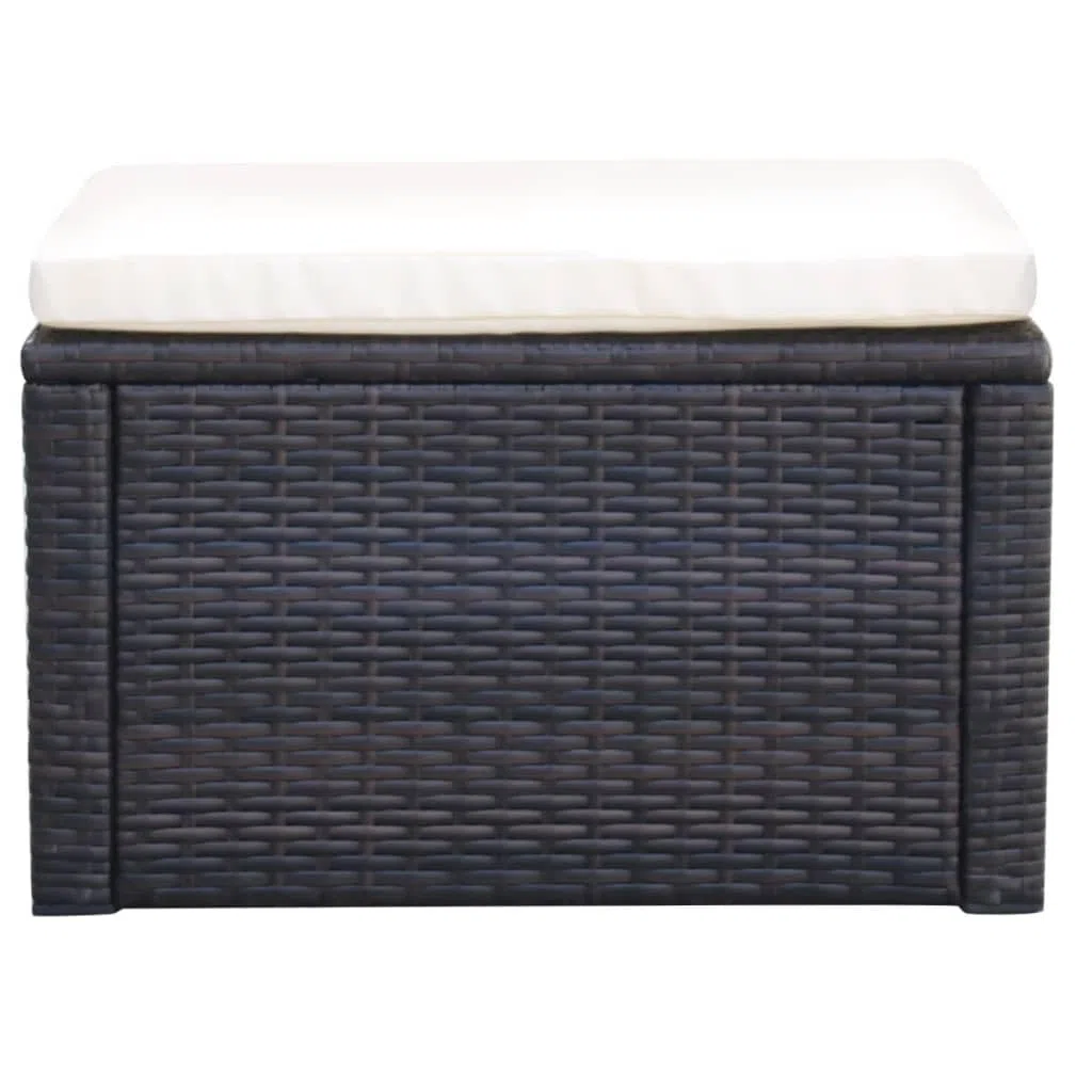 vidaXL Poggiapiedi con Cuscino Elegante Robusto Leggero Sedile Ottomana Pouf Arredi Interni Esterni Sedia da Esterno in Polyrattan Marrone