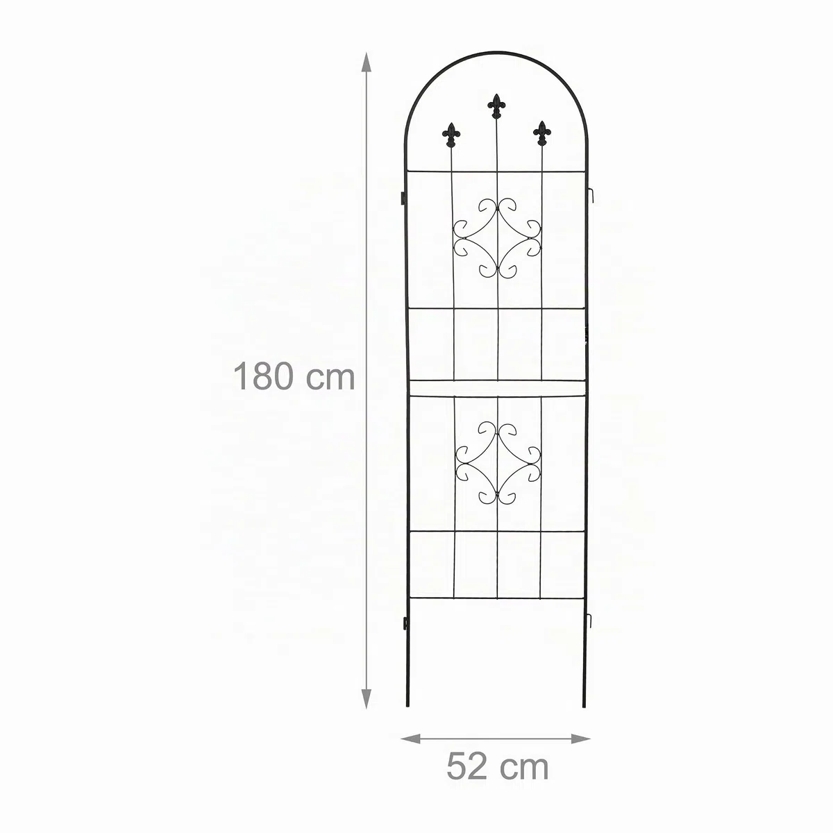 Relaxdays Grigliati per Rampicanti, Set da 2, HxL 180 x 50 cm, Supporti in Metallo per Piante, Tralicci a Incastro, Nero