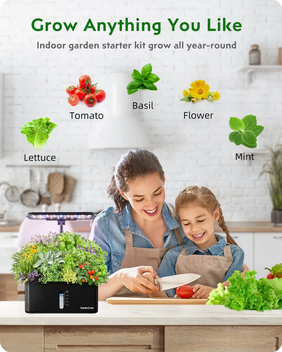 GARDENCUBE Kit di 166 cialde idroponiche: compatibile con Aerogarden Grow Anything Herb Kits – Include spugne da coltivazione, cestini da coltivazione, etichette per cupole, alimenti per piante A&B