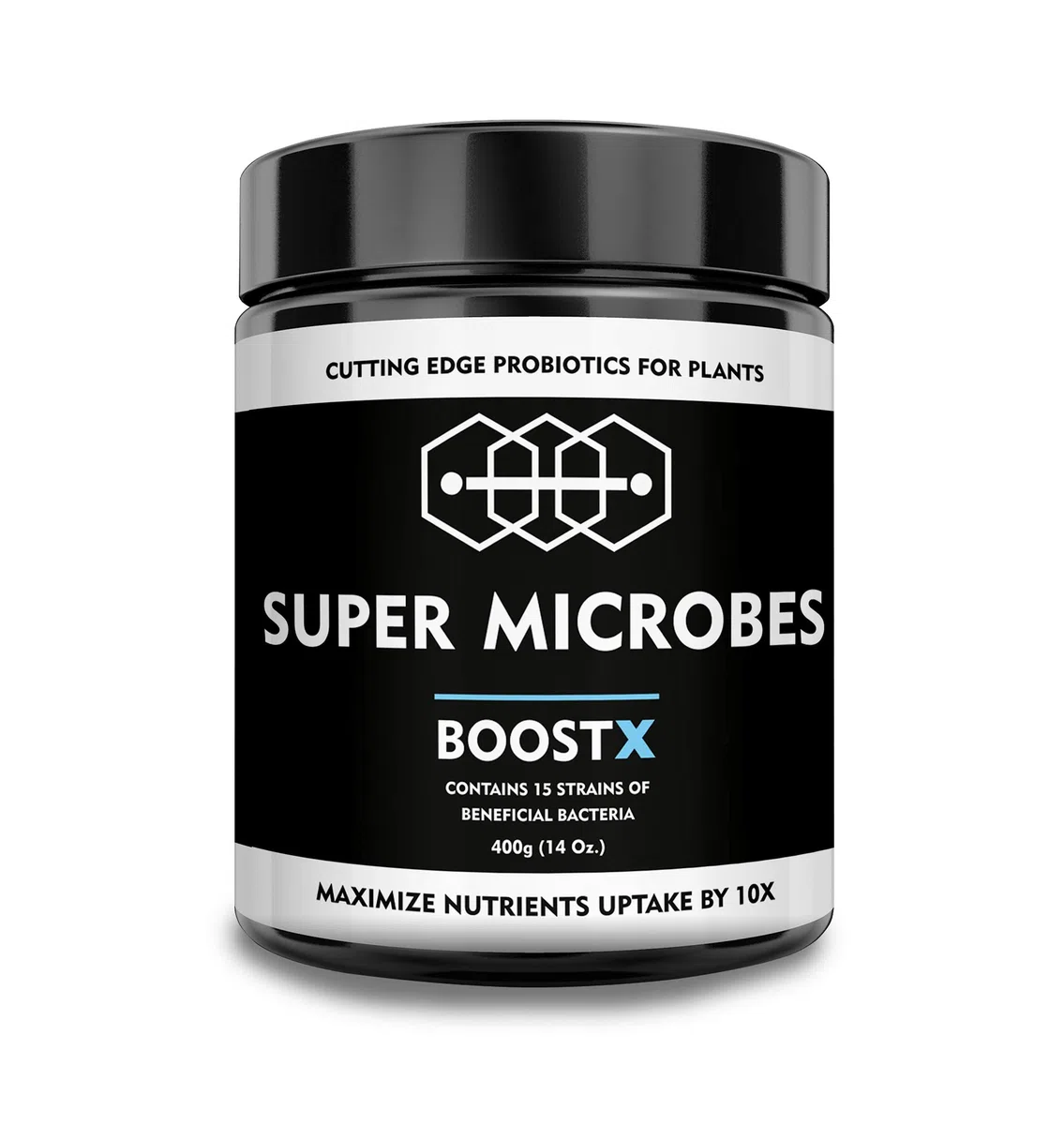 BoostX - Fertilizzante per piante verdi premium | Appositamente formulato per piante da fiore e in erba | Contiene 16 microbi benefici inclusi i batteri che fissano l'azoto 400g