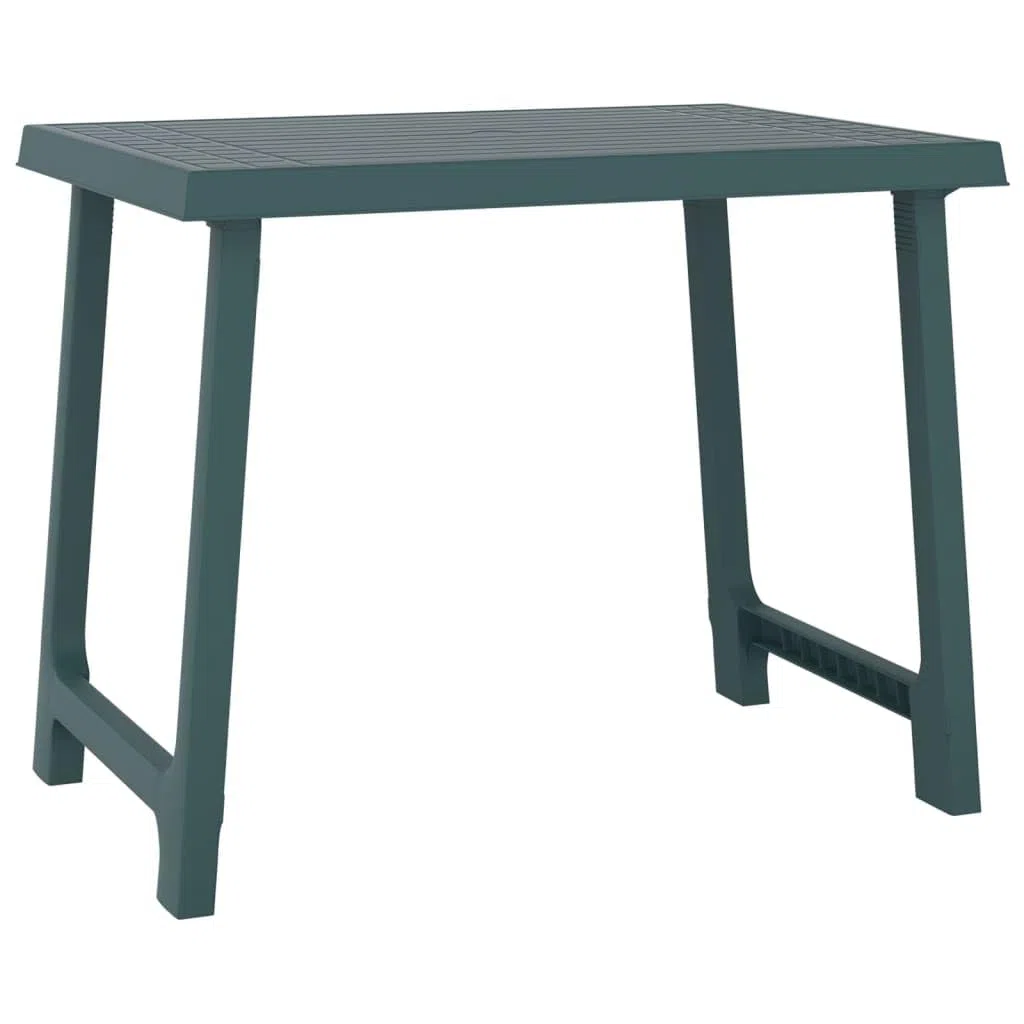 vidaXL Tavolo da Campeggio Verde 79x56x64cm in PP Aspetto in Legno