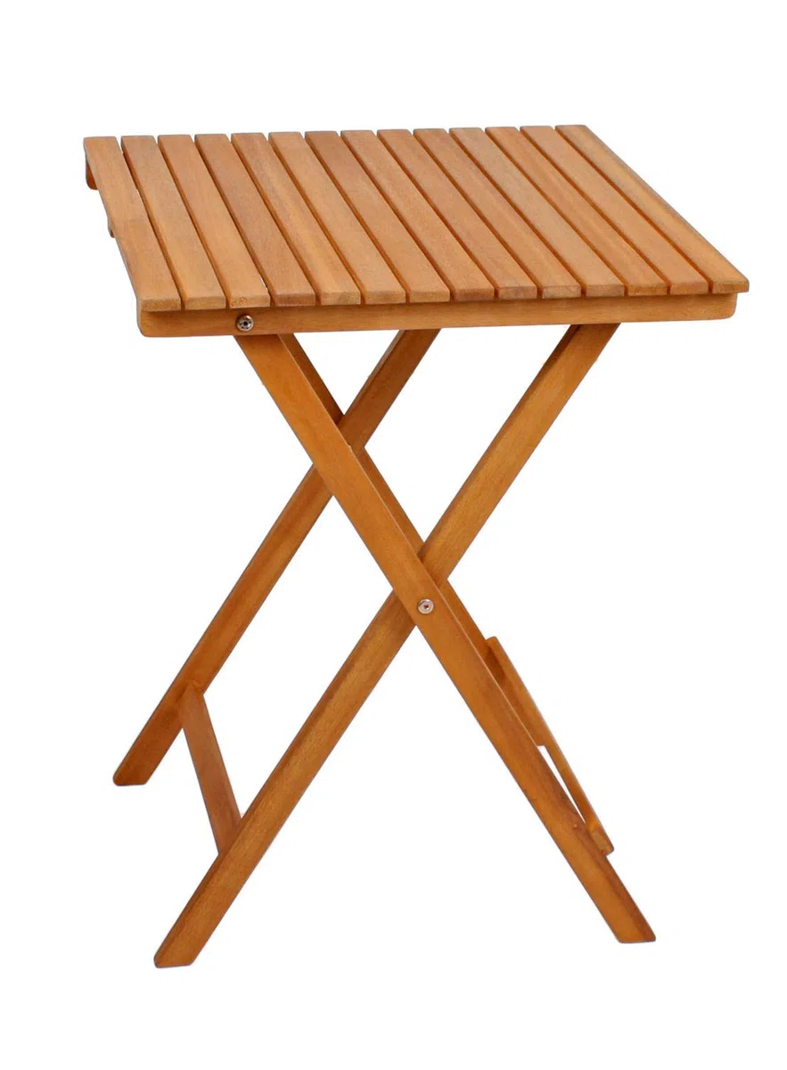 Spetebo Tavolo da balcone in legno di acacia – 72 x 55 x 55 cm – Tavolo pieghevole da giardino