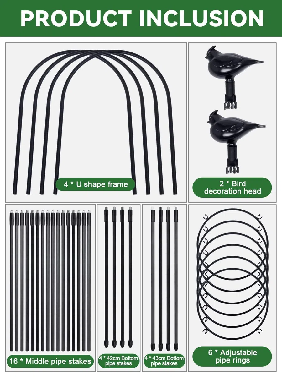 2 Pezzi Traliccio da Giardino per Piante Rampicanti, Kalolary 6 Piedi Torre Giardino Nera Obelisco Graticci Metallo Antiruggine Pianta Vaso Supporto Rampicante Interni Fiori All'aperto Verdura Frutta