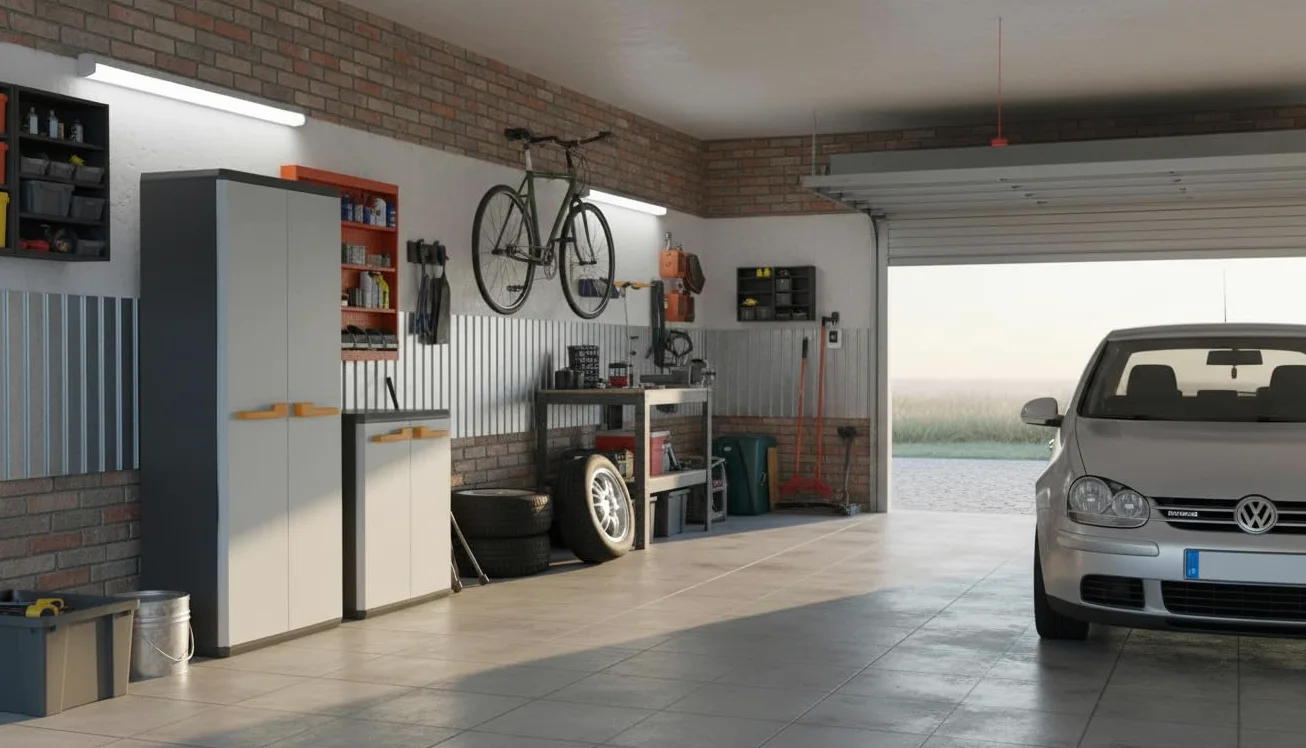 Keter Armadio Basso Rio, Ideale per Garage e Balcone, 1 Ripiano Regolabile, Chiusura Lucchettabile, Grigio, 68x39x83H cm
