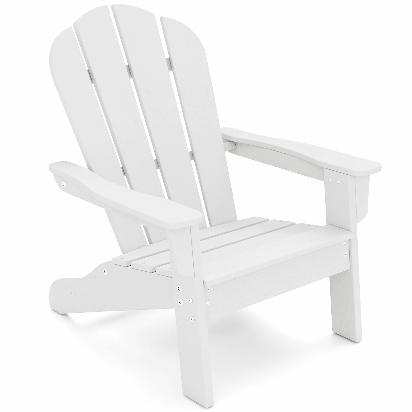 COSTWAY Sedia Adirondack per Bambini da Giardino, Sedie Ergonomica in HDPE con Schienale Inclinato e Braccioli, Poltrona per Interno ed Esterno, per Bambini 3 a 8 Anni, 52 x 53,5 x 64 cm (Bianco)