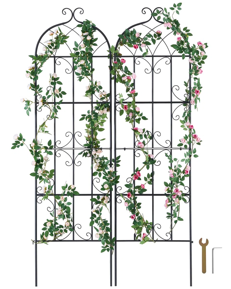 VEVOR Traliccio da Giardino Rampicanti per Piante Fiori in Metallo Antiruggine, Supporto per Traliccio per Rose Rampicanti Esterno, Traliccio Decorativo per Clematide Alta Cortili 51 x 180 cm 2 Pezzi