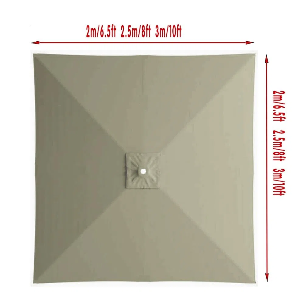 Telo di Ricambio Superiore per Ombrellone Quadrato 2.5x2.5 M/3x3 M, 8 Stecche Telo Ombrellone Braccio Laterale Anti-UV, Lavabile(Grass Green,2.5x2.5m/8x8ft)