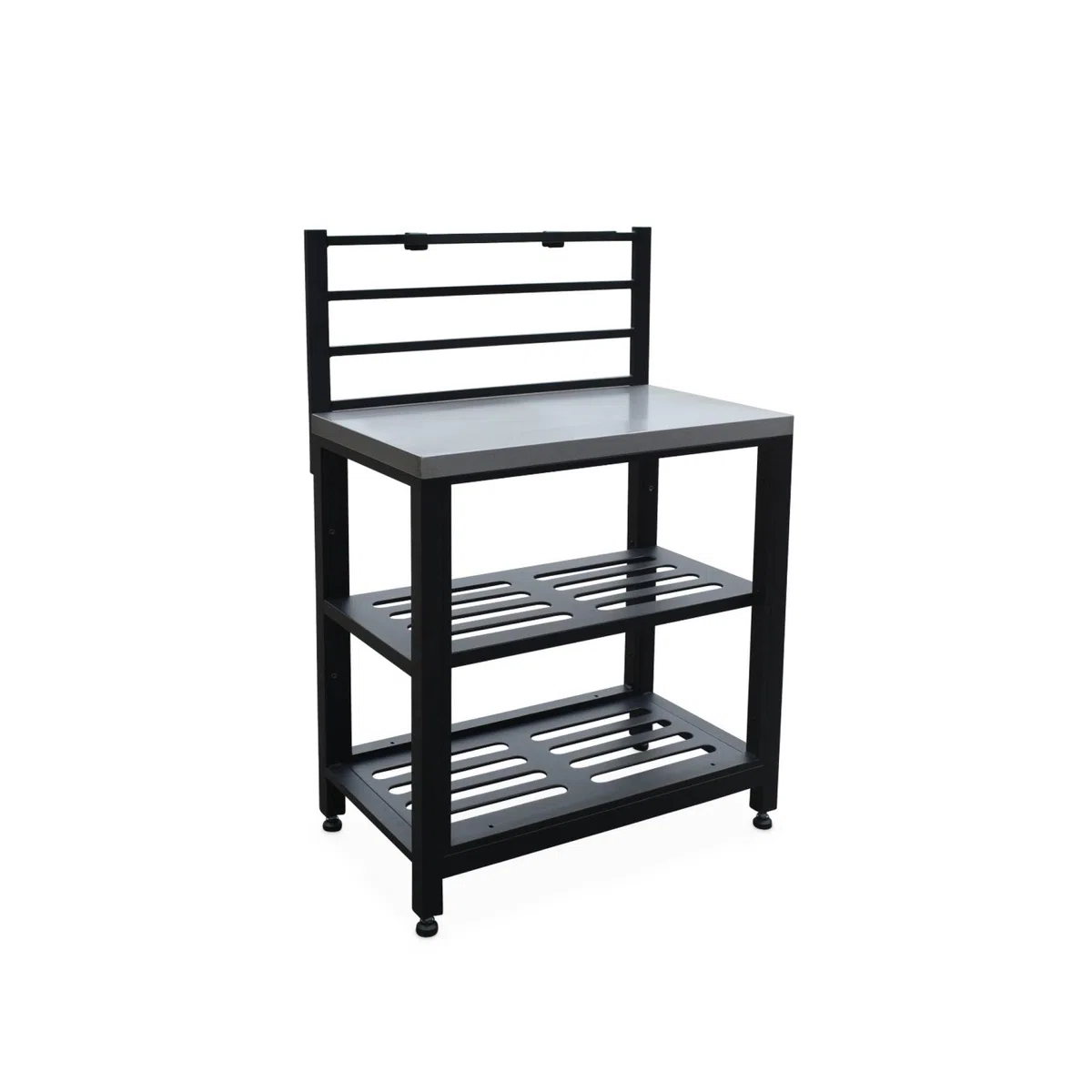 Modulo cucina da esterno in acciaio 2 ripiani, 80cm Nero - 48x80x124 cm