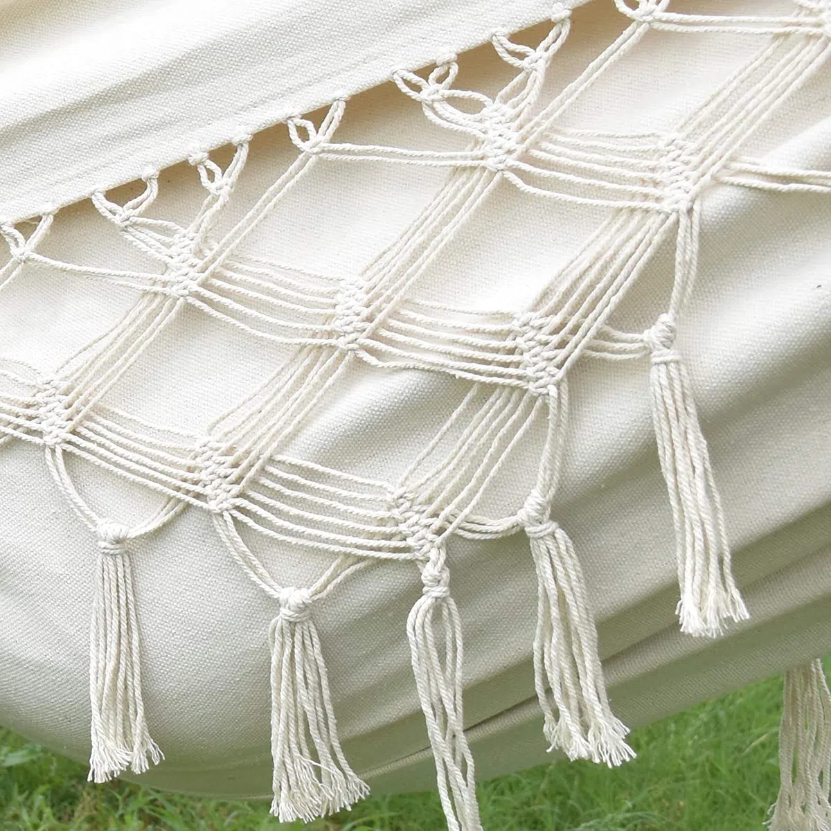 Amaca doppia per interni ed esterni, amaca portatile da campeggio, grande, in cotone morbido, per casa, patio, cortile, portico, prato e giardino