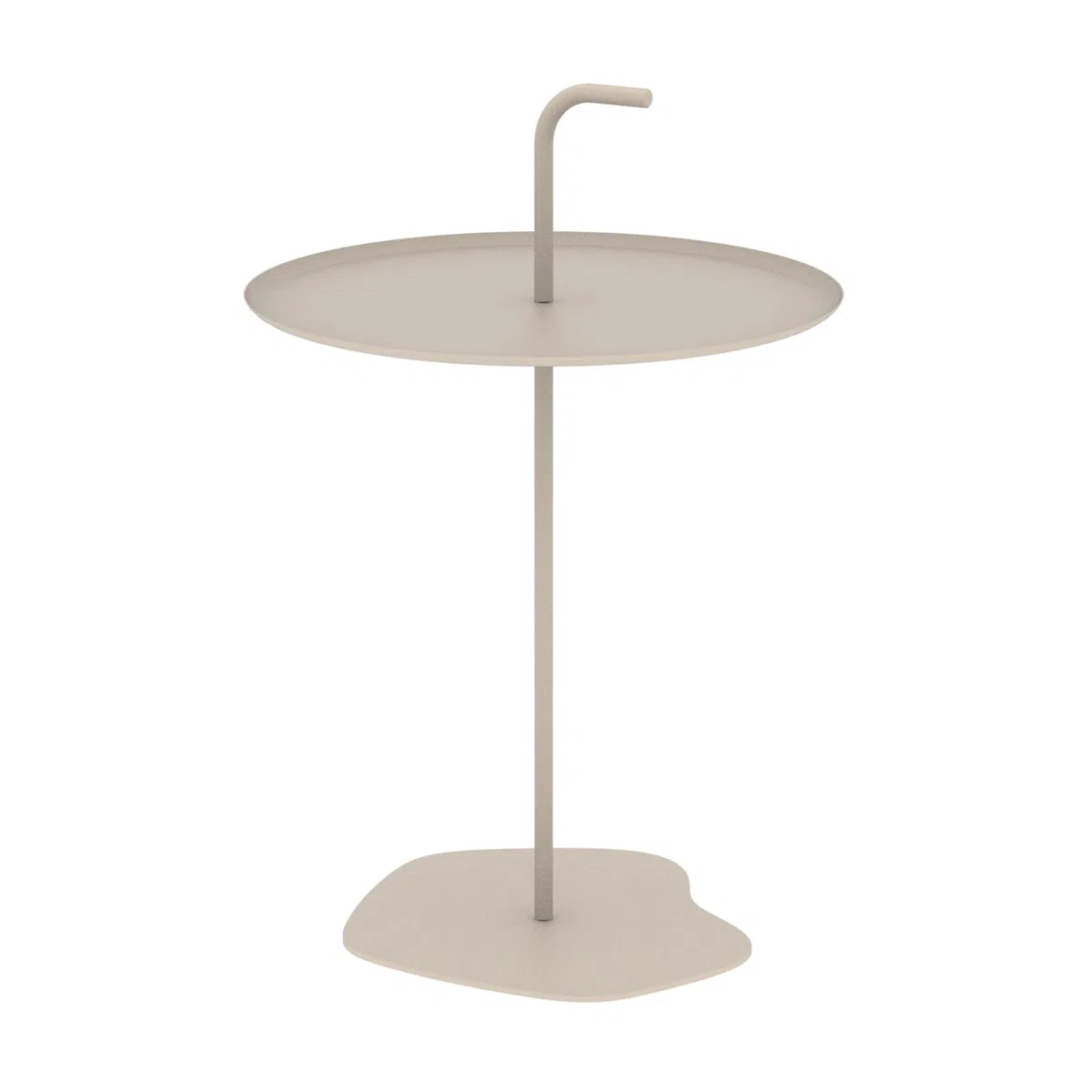 casa.pro Tavolino da Giardino con Manico Tavolo da Caffè con Piano Rotondo da Interno, Esterno per Balcone Terrazza Patio Salotto (AxØ) 57x38 cm in Acciaio - Colore Champagne
