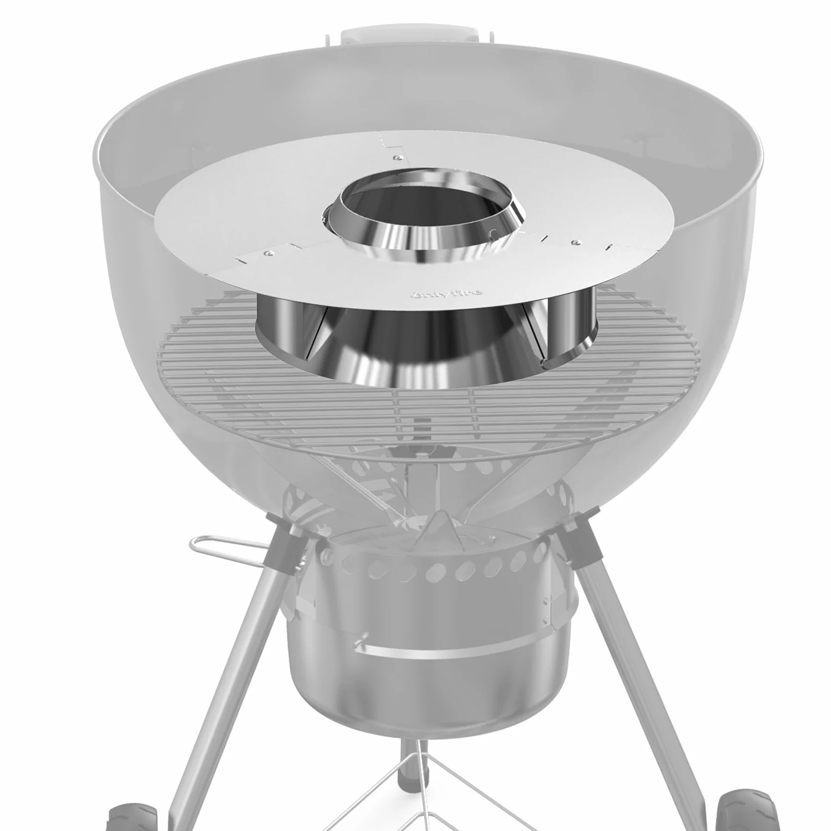 onlyfire Dispositivo di Gestione del Calore del Carbone con Serbatoio d'Acqua Staccabile per Weber Kettle Barbecue a Carbone da 57&67 cm, Charcoal Heat Controller, Ricambio per Weber 7666