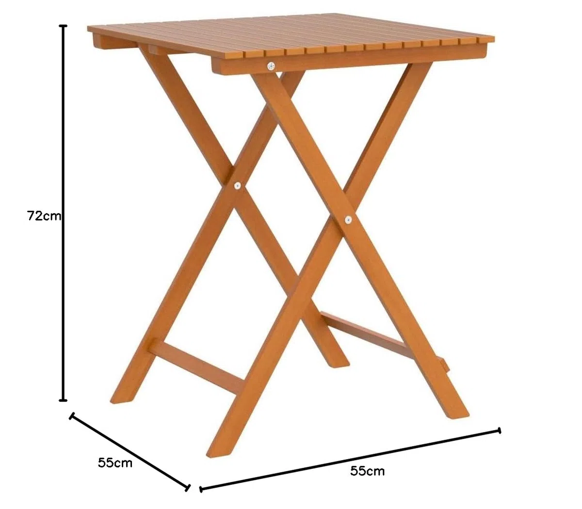 Spetebo Tavolo da balcone in legno di acacia – 72 x 55 x 55 cm – Tavolo pieghevole da giardino