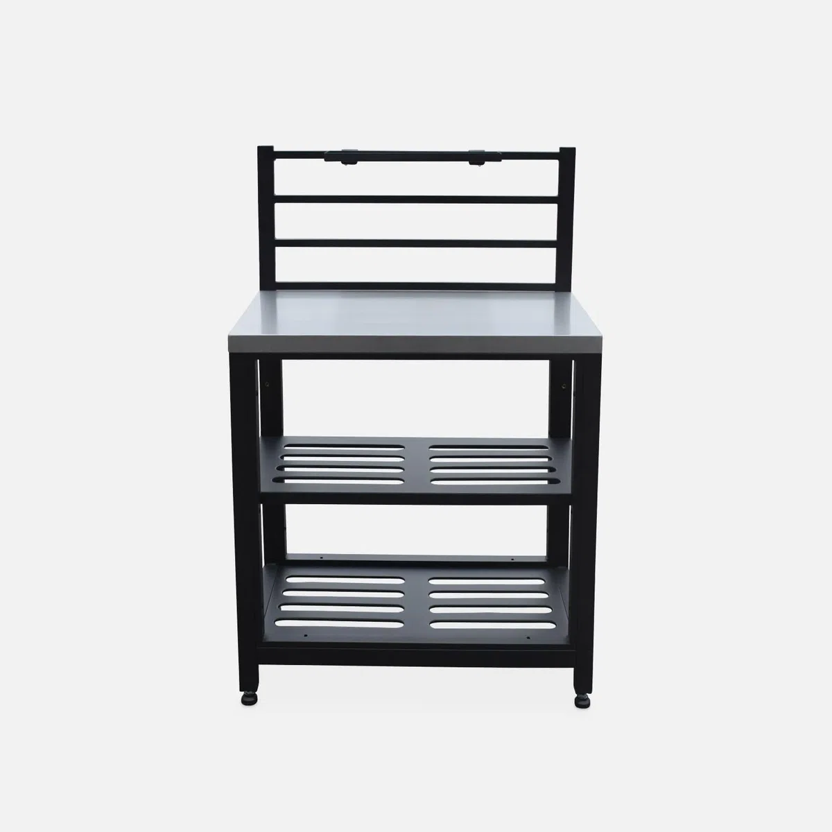 Modulo cucina da esterno in acciaio 2 ripiani, 80cm Nero - 48x80x124 cm