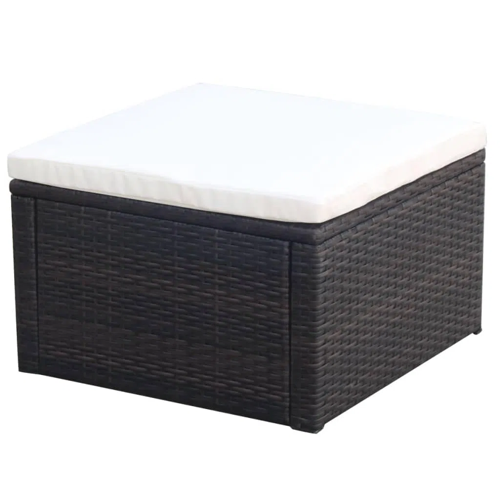 vidaXL Poggiapiedi con Cuscino Elegante Robusto Leggero Sedile Ottomana Pouf Arredi Interni Esterni Sedia da Esterno in Polyrattan Marrone