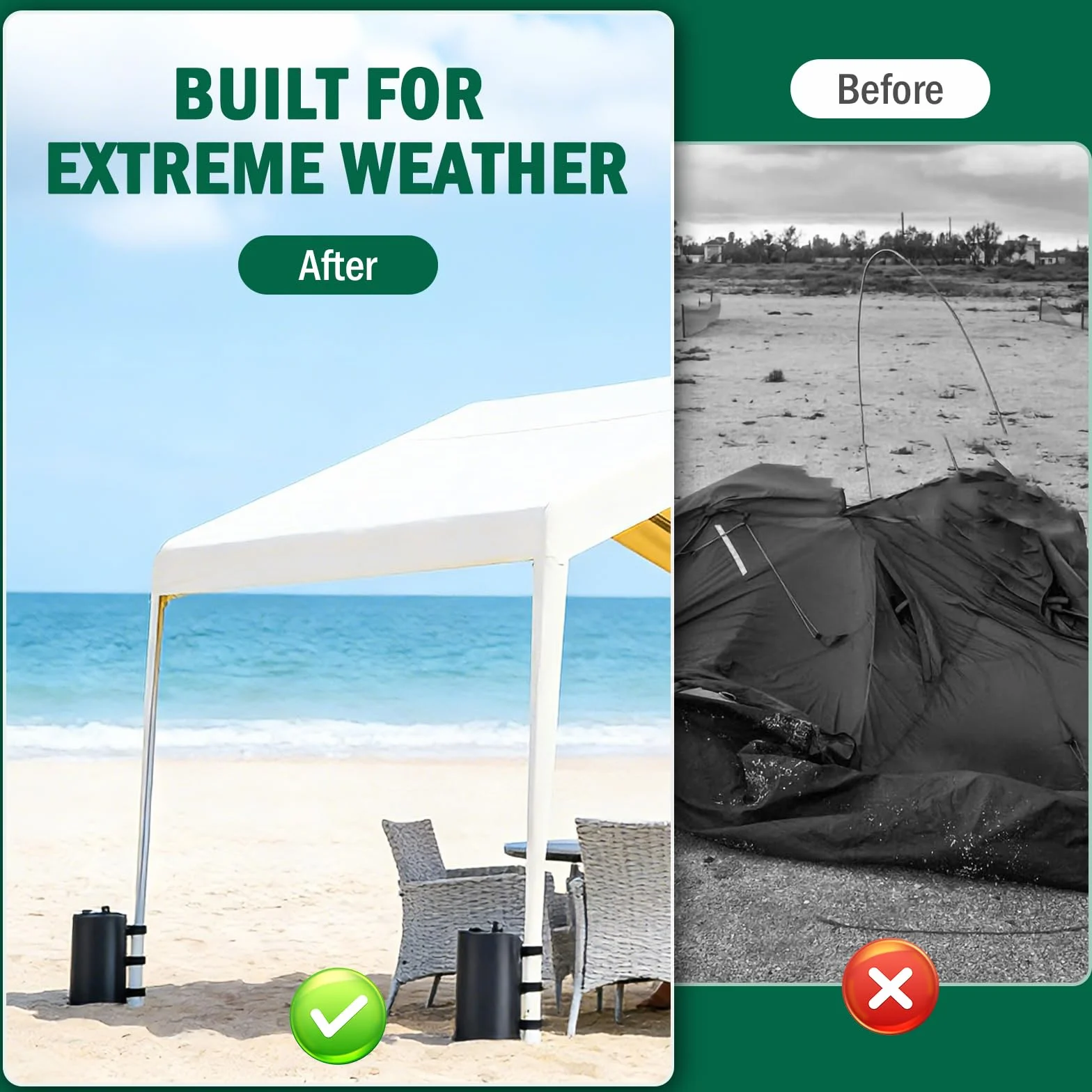 Zavorre ad acqua per gazebo, portatili, zavorre per gambe di gazebo, per Borsa per pesi, pesi delle gambe per tenda pop-up, gazebo, peso per ombrellone da giardino (nero)