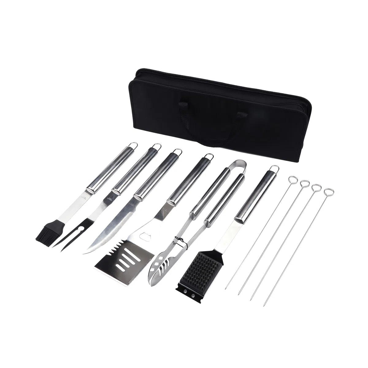 Amig - Kit 10 Accessori per Barbecue - Acciaio Inossidabile - Set Completo di Utensili - Accessori Pratici e Presentazione Curata per Regalo - Mod. AM03