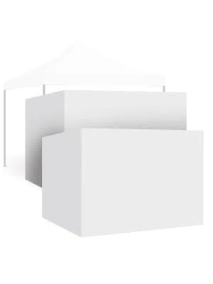 Set 4 Teli Laterali Per Gazebo 3X3M Con Velcro Bianco