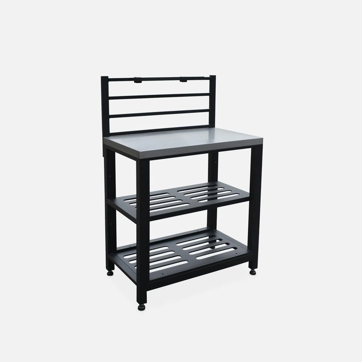 Modulo cucina da esterno in acciaio 2 ripiani, 80cm Nero - 48x80x124 cm