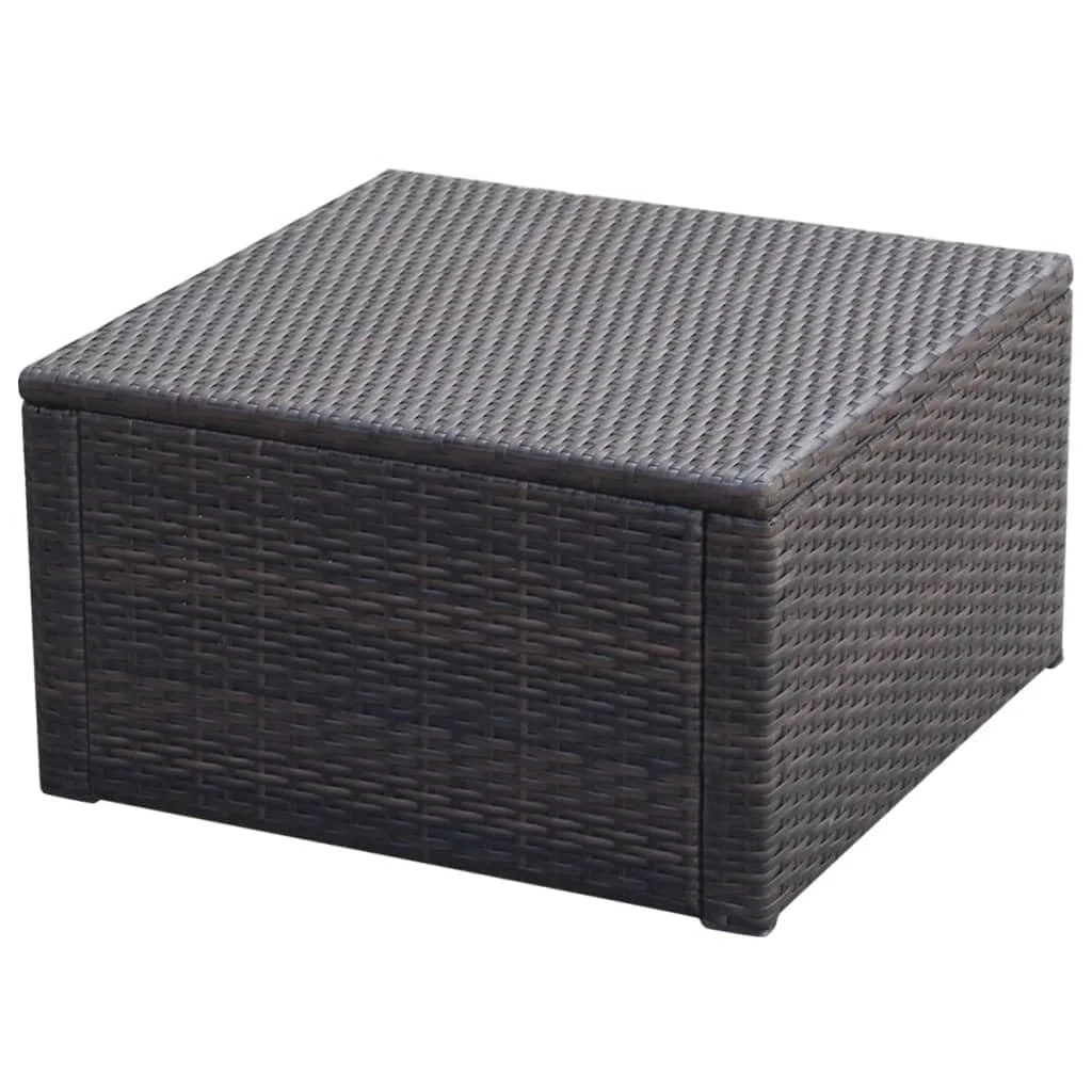 vidaXL Poggiapiedi con Cuscino Elegante Robusto Leggero Sedile Ottomana Pouf Arredi Interni Esterni Sedia da Esterno in Polyrattan Marrone