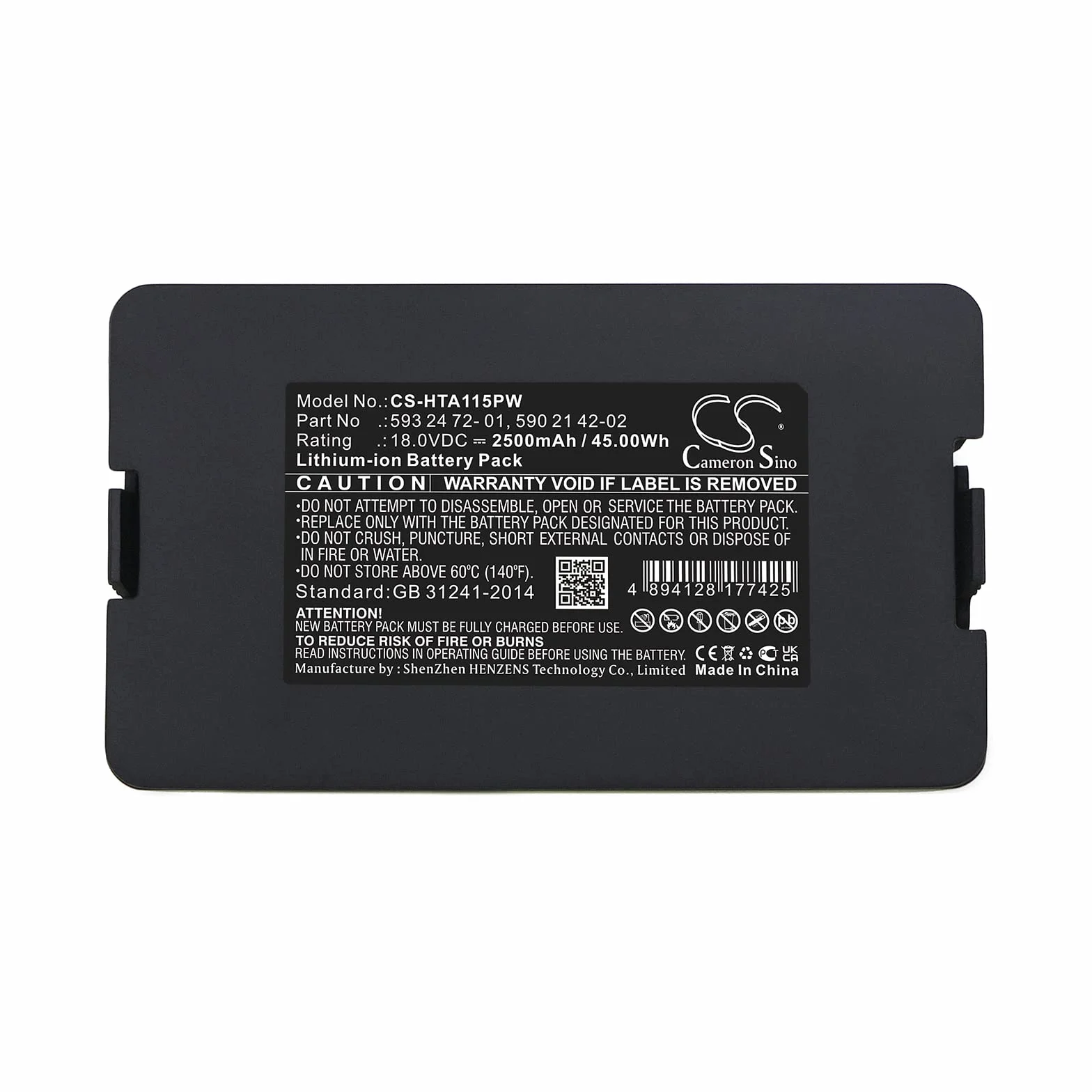 Cameron Sino Batteria per Husqvarna 115H, 305 2020, 310 2020, 520 2021, 520 2022, Limited Edition 2020, Sileno Life 2500 mAh