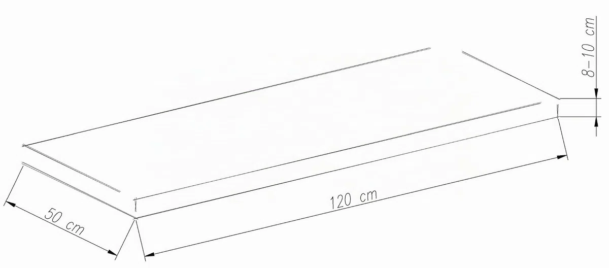 Chicreat Cuscino da panchina, grigio chiaro, 120 x 50 x 8 cm
